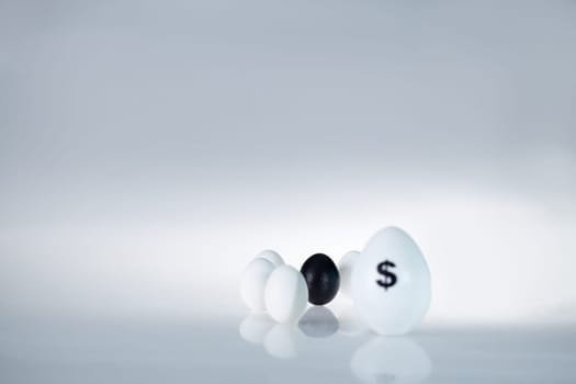 Conceptual composition with eggs