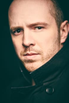 Close-up of a stubbled man