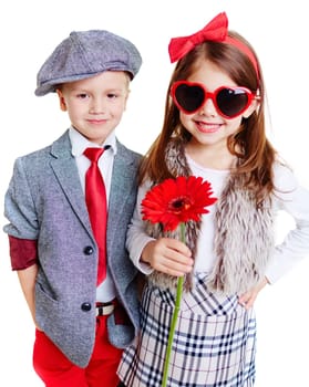 Portrait of cool well-dressed children