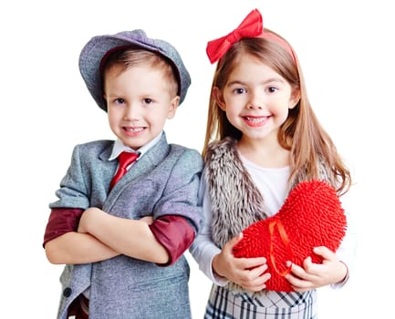 Little children in modern clothing