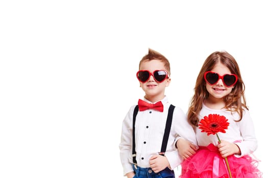 Studio shot of stylish kids