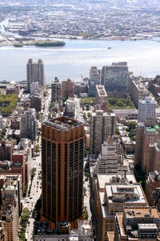 New York City Lower Manhattan Aerial panoramic view, NYC