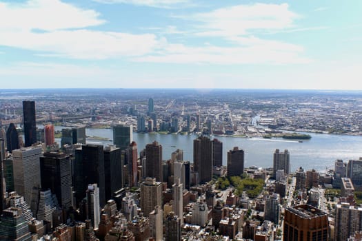 New York City Lower Manhattan Aerial panoramic view, NYC