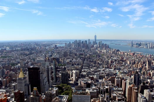 New York City Lower Manhattan Aerial panoramic view, NYC