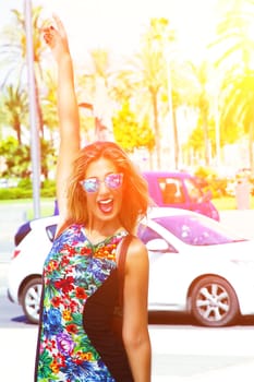 young woman having fun