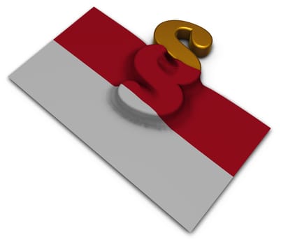 paragraph and flag of monaco - 3d rendering