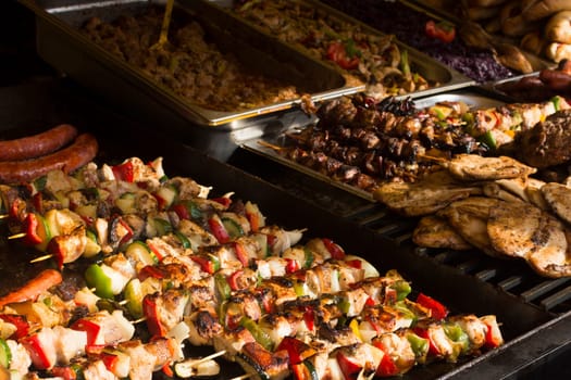 Street food, fast food with more meat combinations, barbecue, grilled, baked and cooked meals.
