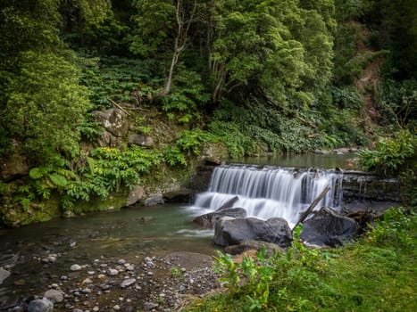 Two tier waterfall,  Sao Miguel Island, Azores, Portugal