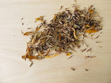 Self-extracted seeds of coneflower flowers