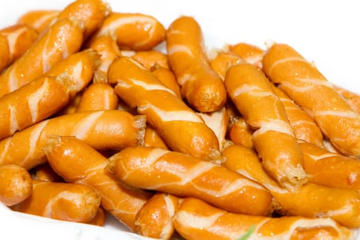 Sausage of look delicious in white background