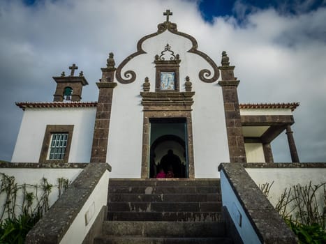 Our Lady of Peace ( Nossa Senhora da Paz ) chapel above the city of Vila Franca do Campo in Sao Miguel, Azores, Portugal