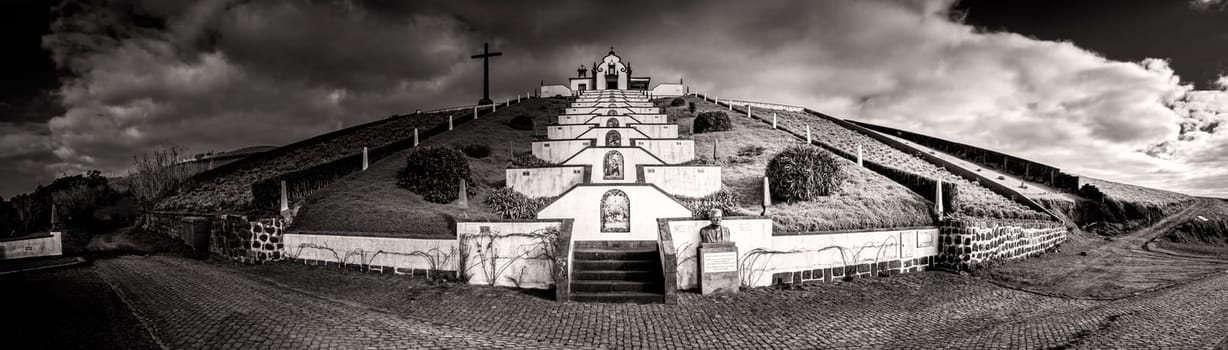 Our Lady of Peace ( Nossa Senhora da Paz ) chapel above the city of Vila Franca do Campo in Sao Miguel, Azores, Portugal
