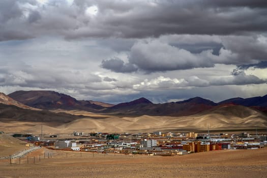 Chinese city Ali located in the Aksai Chin region - one of the two main disputed border areas between China and India