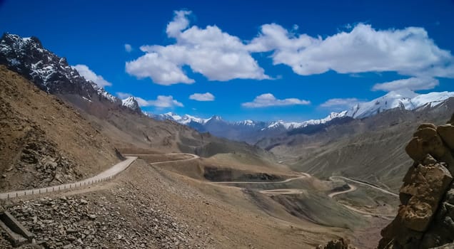 Stunningly beautiful mountain road through the Western Tibet, China