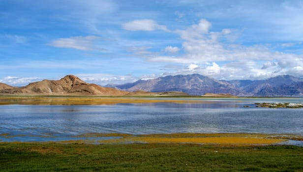 Wetlands and lake forming part of the beautiful landscape of Western Tibet