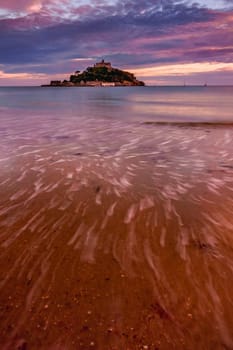 Abbey on top of the hill of St Michaels Mount, Marazion, Cornwall, England