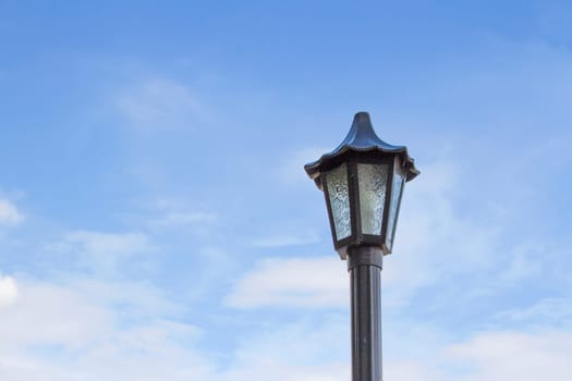 Light Post With Blue Sky Background