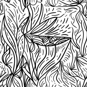Abstract vector seamless black and white lined pattern, urban theme design.