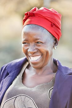 African senior citizen woman in her 70 with a happy face
