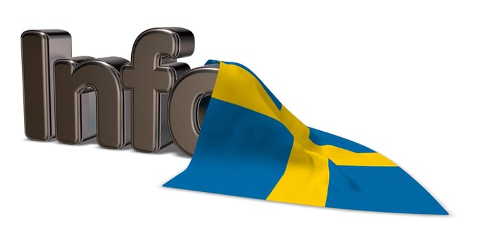 the word info with the flag of sweden - 3d rendering