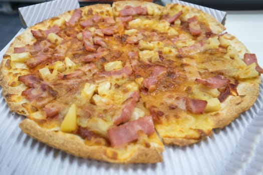Pizza bacon looks delicious for fast food
