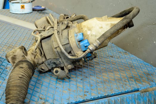 some kind of stuff in a car workshop