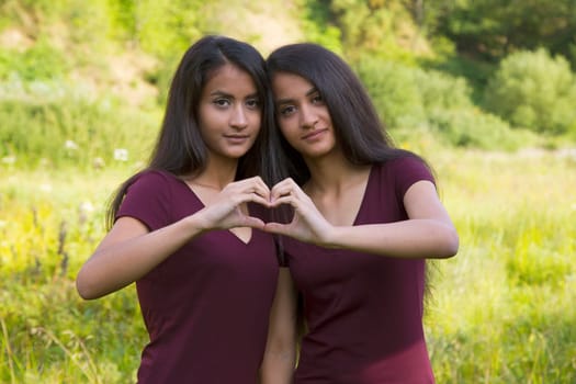 Haende form heart - outdoor view in summer
