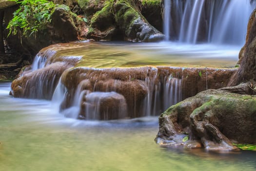 Waterfall in the tropical forest at Thanbok Khoranee National Park, Krabi, Thailand
