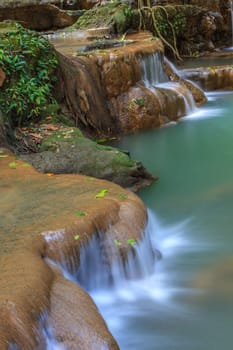 Waterfall in the tropical forest at Thanbok Khoranee National Park, Krabi, Thailand