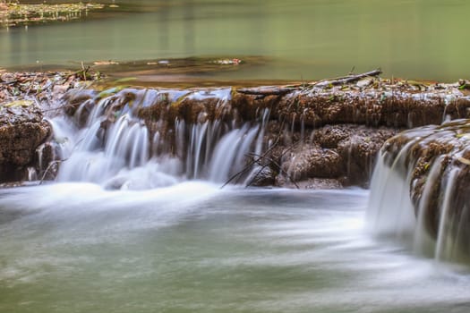 Waterfall in the tropical forest at Thanbok Khoranee National Park, Krabi, Thailand