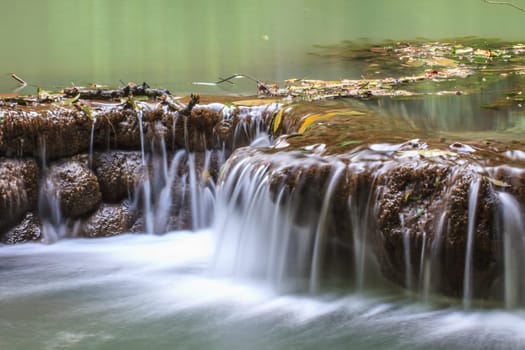 Waterfall in the tropical forest at Thanbok Khoranee National Park, Krabi, Thailand
