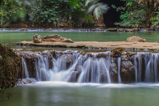 Waterfall in the tropical forest at Thanbok Khoranee National Park, Krabi, Thailand