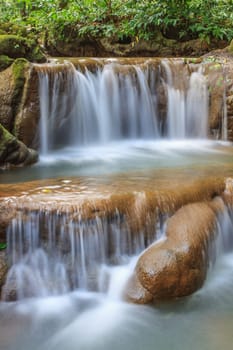 Waterfall in the tropical forest at Thanbok Khoranee National Park, Krabi, Thailand