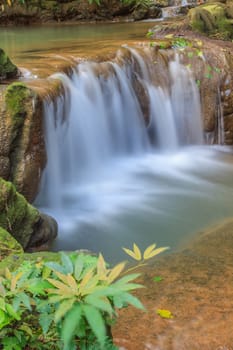 Waterfall in the tropical forest at Thanbok Khoranee National Park, Krabi, Thailand