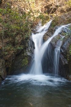 Thor Thip waterfall in thai national park.waterfall in the deep forest on mountain