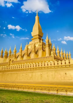 Beautiful view of the Pha That temple. Vientiane, Laos