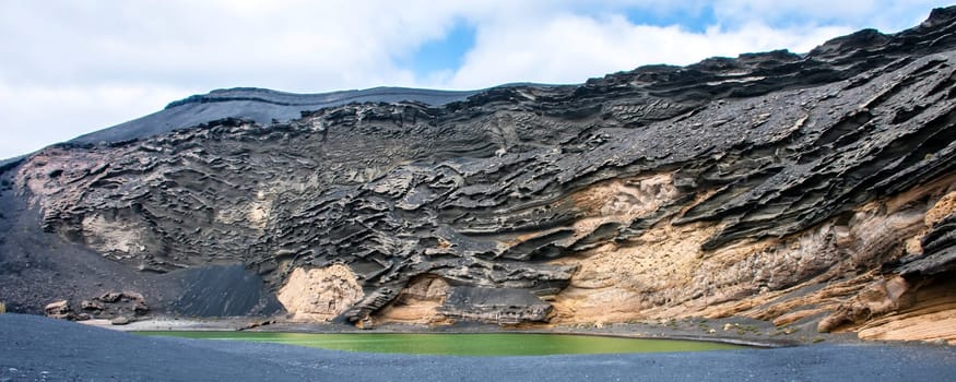 The Green Lagoon - Lago Verde near El Golfo - Lanzarote, Canary Islands, Spain