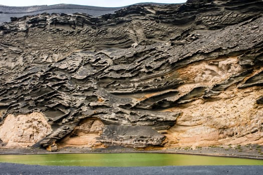 The Green Lagoon - Lago Verde near El Golfo - Lanzarote, Canary Islands, Spain