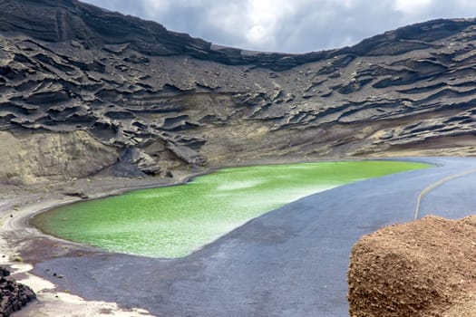 The Green Lagoon - Lago Verde near El Golfo - Lanzarote, Canary Islands, Spain