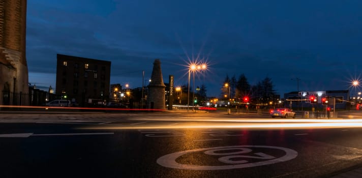 Street by night - Keel Wharf waterfront of the River Mersey, Liverpool, United Kingdom on 26th December 2017