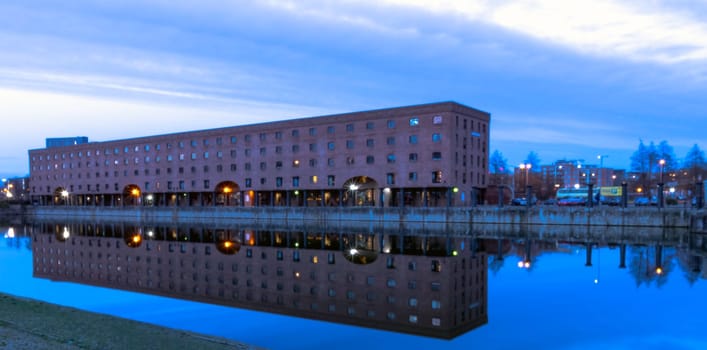 Liverpool docks in Keel Wharf waterfront of the River Mersey, Liverpool, United Kingdom on 26th