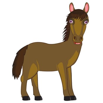 Drawing sulphur horse on white background is insulated