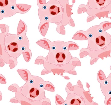 Bestial Pattern piglet on white background is insulated