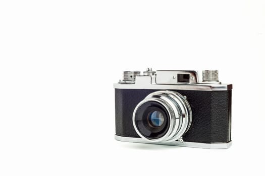 35mm old vintage camera on white background