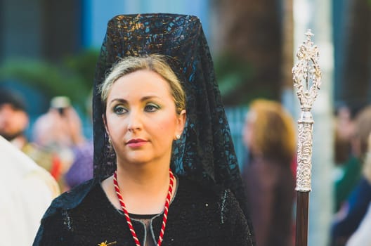 Badajoz Spain monday. april 14. 2017. Holy Friday. Procession of Holy Week in Badajoz.