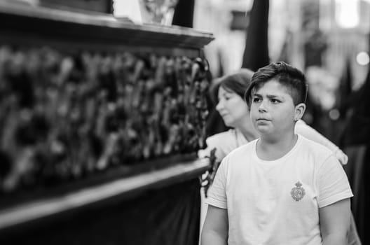 Badajoz Spain monday. april 14. 2017. Holy Friday. Procession of Holy Week in Badajoz.