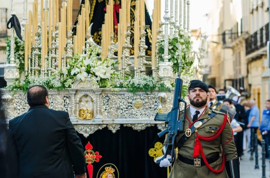 Badajoz Spain monday. april 14. 2017. Holy Friday. Procession of Holy Week in Badajoz.
