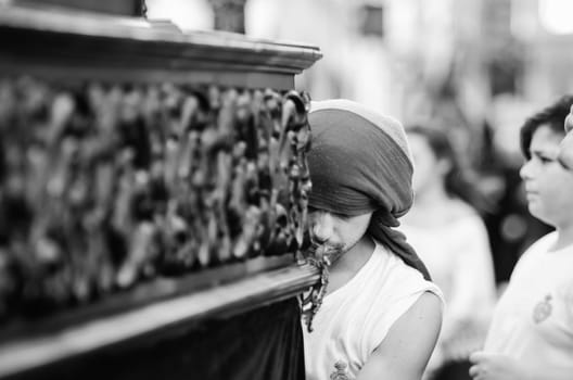 Badajoz Spain monday. april 14. 2017. Holy Friday. Procession of Holy Week in Badajoz.