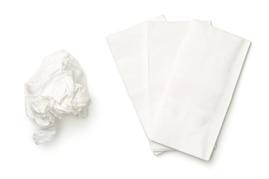 tissues isolated on white background. top view