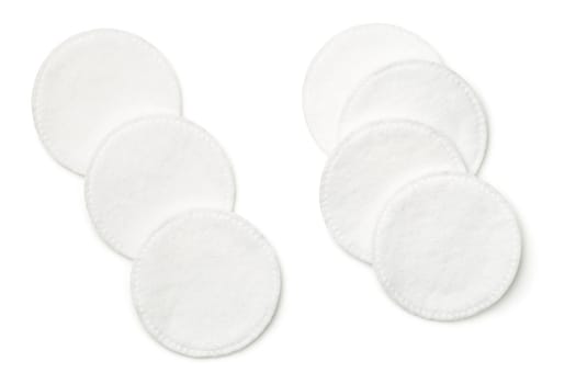 cotton pads isolated on white background. top view